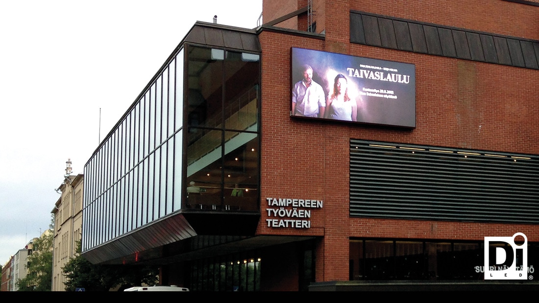 DiLED LED screen referenssi Työväen Teatteri ulkonäyttö